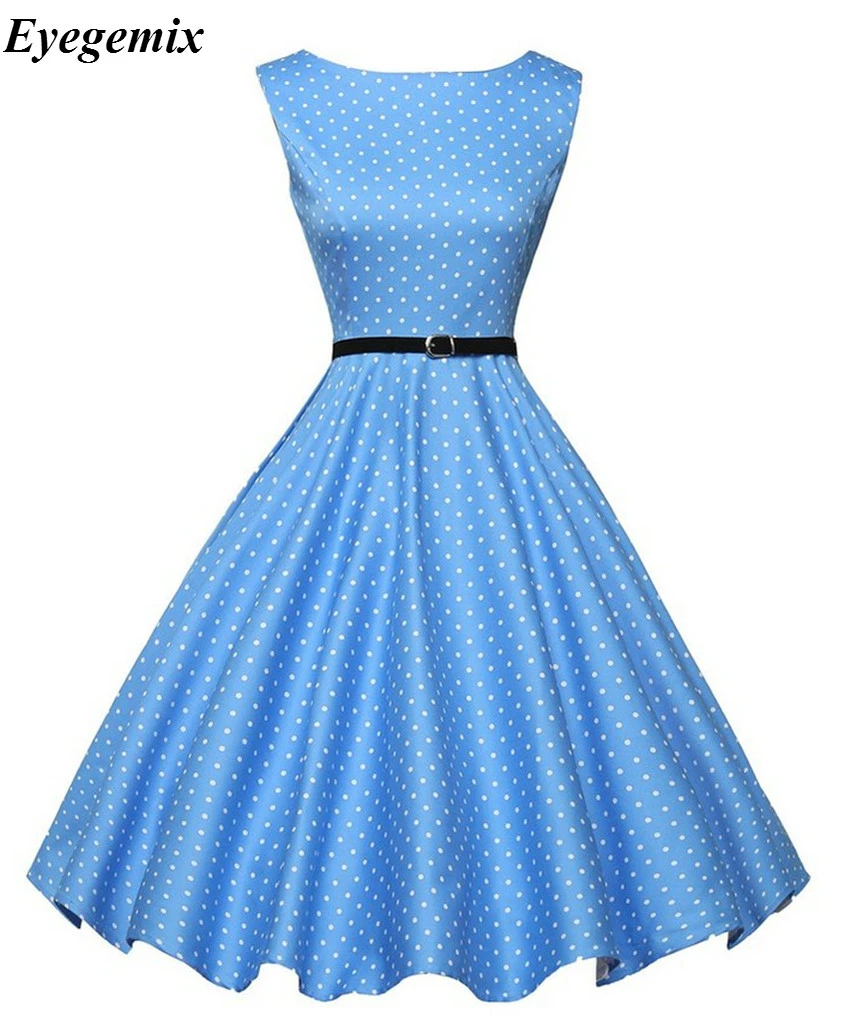 blue 50s dress