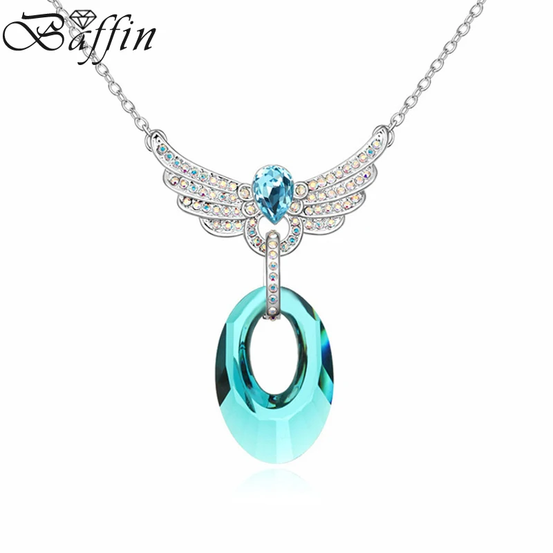 

Baffin High Quality Vintage Wing Circle Pendants Necklace Made With Swarovski Elements Crystals Jewelry Women Bijoux