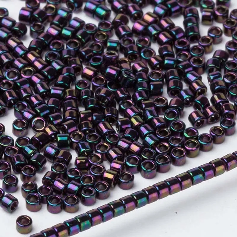 Тайдиан 1,6x1,3 мм Delica Seedbeads для вышивки искусство металлик Королевский Фиолетовый золотой Ирис DB1005 3 г/лот