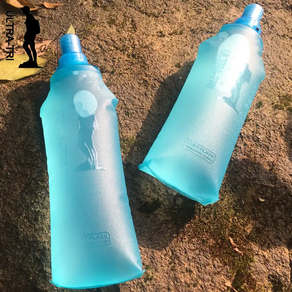 TPU Foldable Running Water Bottles Squeeze for Running Hiking Soft Flask