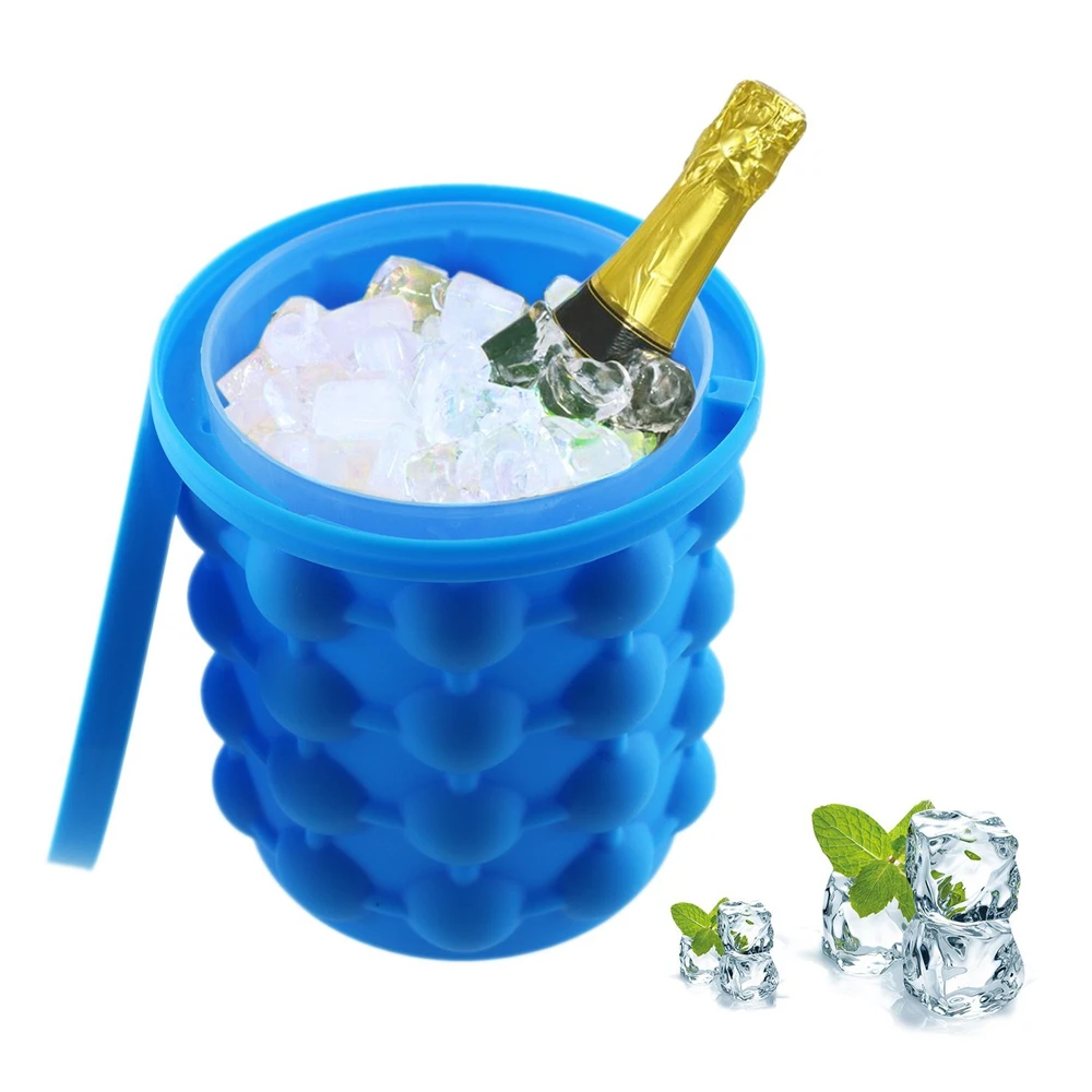 Ice Cube Maker Genie Saving Ice Ball Maker Bucket Party Drink Tub Silicone Trays Mold Kitchen