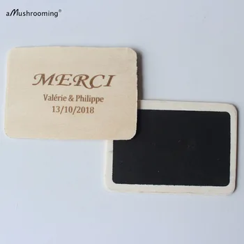 

100 Personalized Wooden Rectangle Board 6.8*4.8cm Wedding Decor Mini Chalkboard Sign