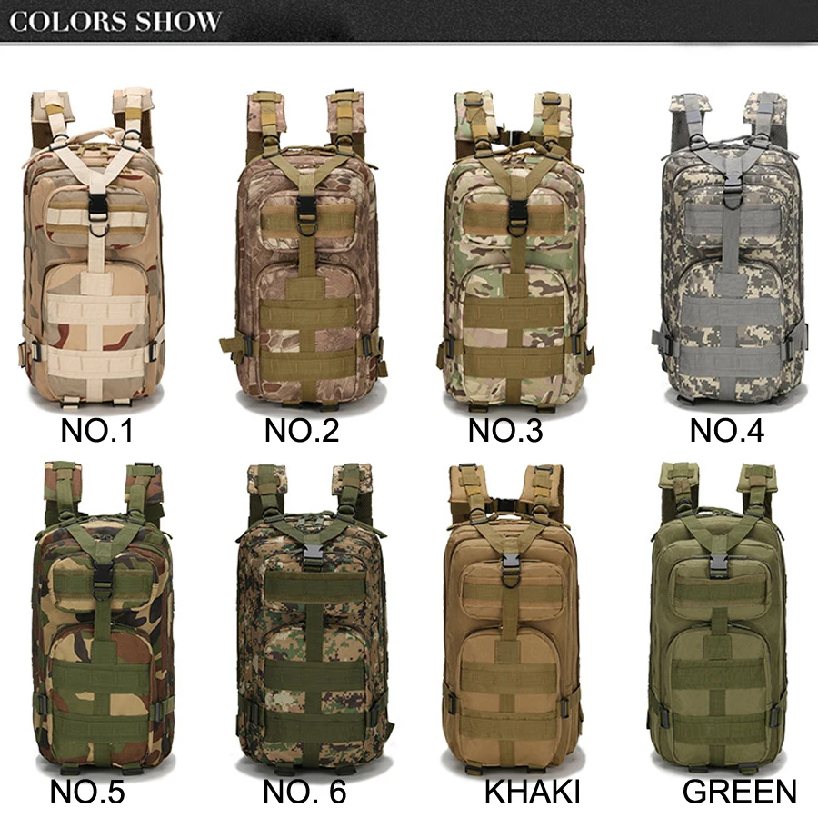 Hiking Backpack Outdoor Camping Black 30L Rucksacks (9)