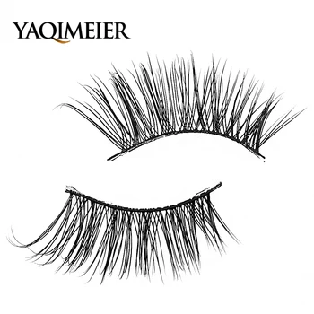 

Real Mink Hair Half False Eyelashes Natural Soft Crisscross Winged Fake Eyelashes Handmade Carton Stems Makeup Lashes