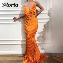 В африканском стиле Русалка Вечерние платья с кисточкой арабский Aibye вечерние платья мусульманская без бретелек вечернее платье для выпускного вечера; Robe de soiree