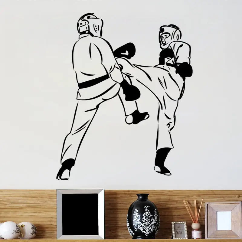 Художественные Настенные обои Karate Fighter настенные наклейки для спальни съемный