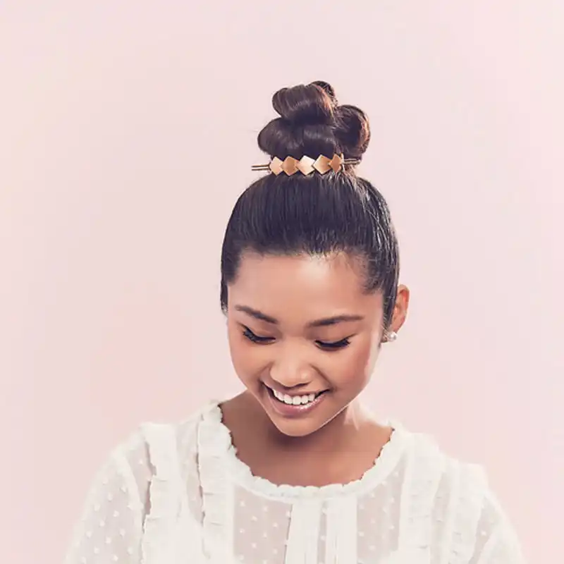 Unique Rose Gold Geometric Bun Cage Ethic Boho Hair Stick Set