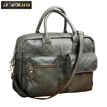 Мужская модная сумка из натуральной кожи, деловой портфель Commercia Docu, мужская сумка для ноутбука, серая мужская сумка-портфель Attache, b331g