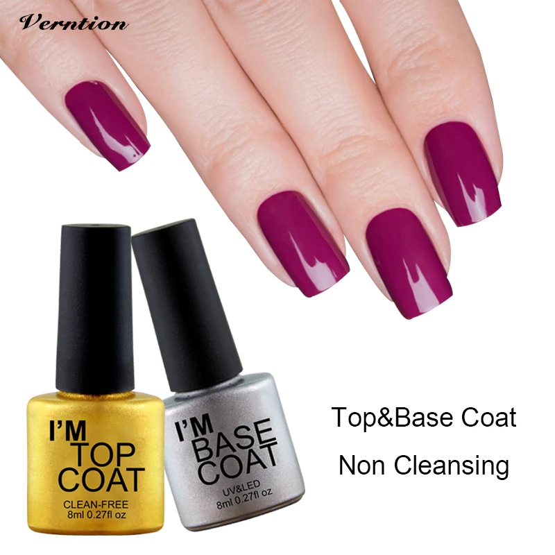 Verntion Hot Sale Gel Nail Polish Base Coat & Top Coat Professional Gel