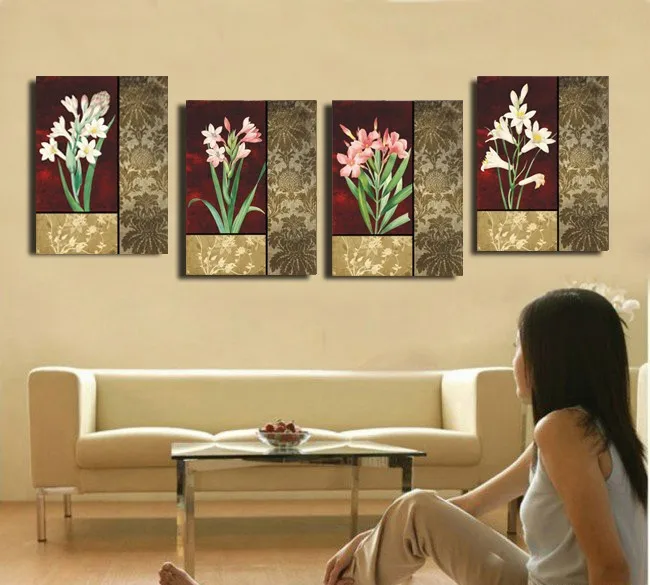 Wall Art Flowers multi panel canvas wall art flowers promotion-shop for promotional Wall Art Flowers multi panel canvas wall art flowers promotion-shop for promotional
