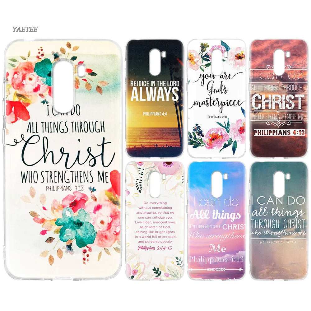 

Bible verse Philippians Jesus Christ Soft TPU Bumper Case For Xiaomi Redmi S2 Y3 Y2 Note 7 7S 6 Pro 5 4 4X Xiomi Mi F1 A2 8 Lite