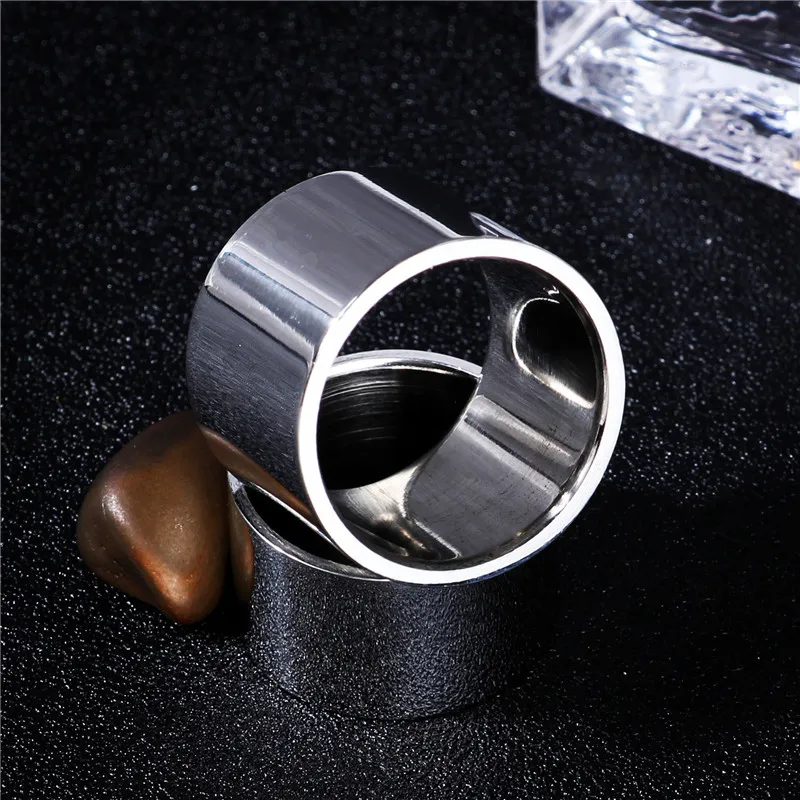 MANGOSKY Linght Polish 14MM 18MM Titanium Ring for Men Women Couple Ring