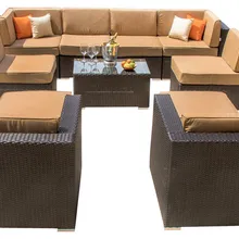 На заказ синтетический полиэтиленовый ротанговый садовый диван для установки вне помещения