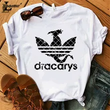 Lei SAGLY DRACARYS Game of Throne Female T Shirt Women Summer Short Sleeve White Casual Print Tshirt Homme Streetwear T-shirts