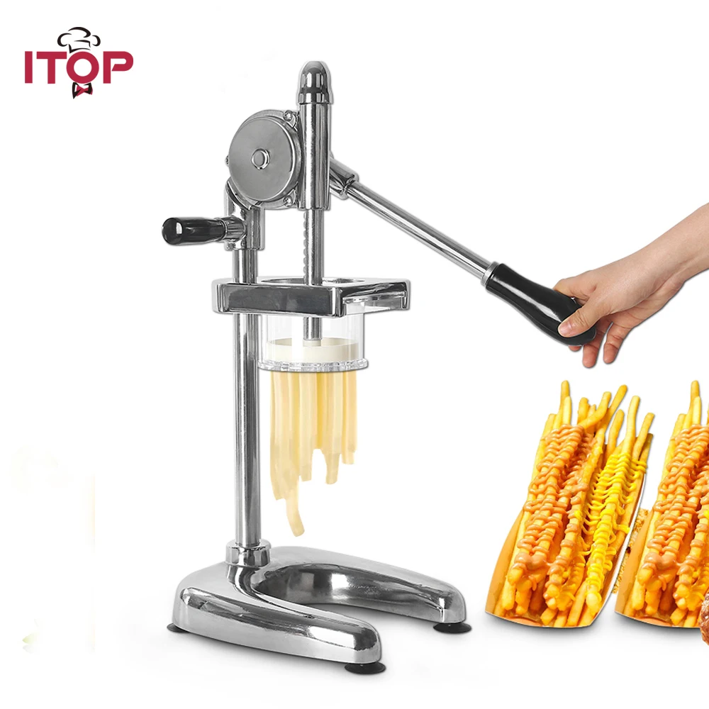 

ITOP Manual Potato Ships Squeezer Super Long 30cm French Fries Cutters Machine Aliminum Alloy Fried Potato Chip Squeezers