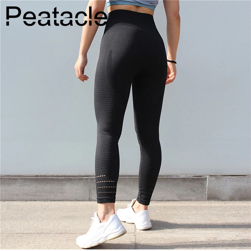 

Peatacle Woman Fitness Tights Scrunch Leggings Vital Energy Seamless High Waisted Lulu Running Push Up Women Sport Leggins Femme
