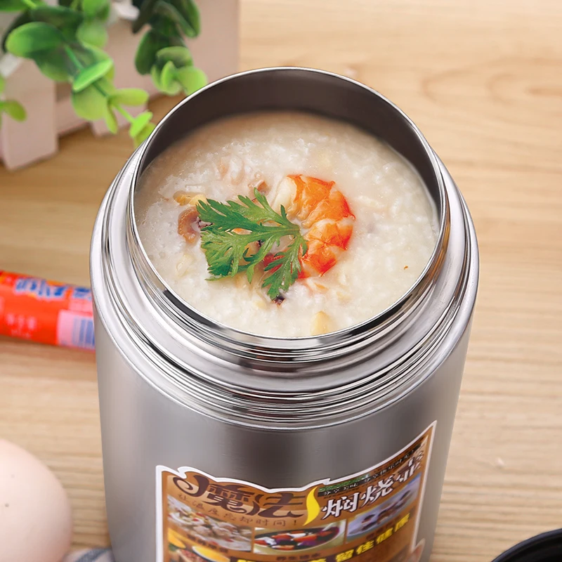 Контейнер для еды из нержавеющей стали 1 л с ложкой|vacuum pot|insulation potthermal pot |