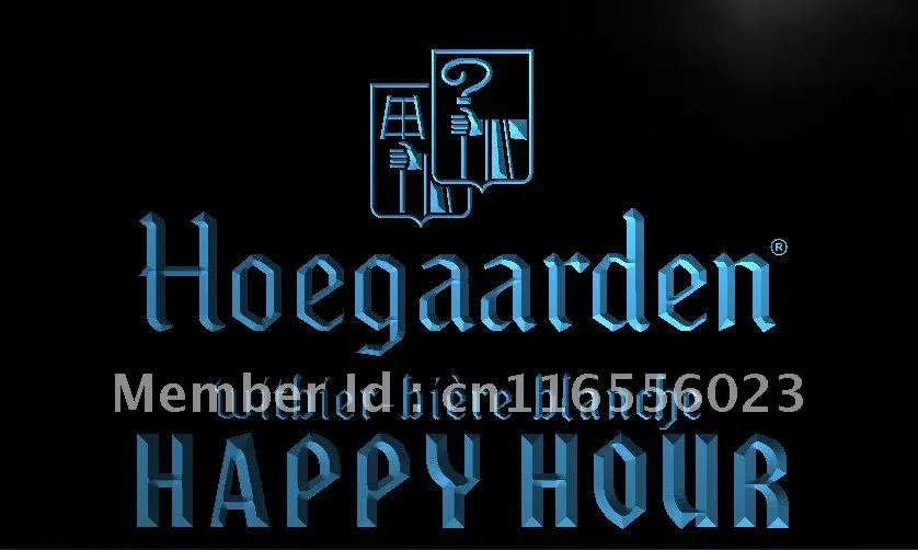 LA663- Hoegaarden Beer Happy Hour Bar LED Neon Light Sign home decor crafts | Дом и сад