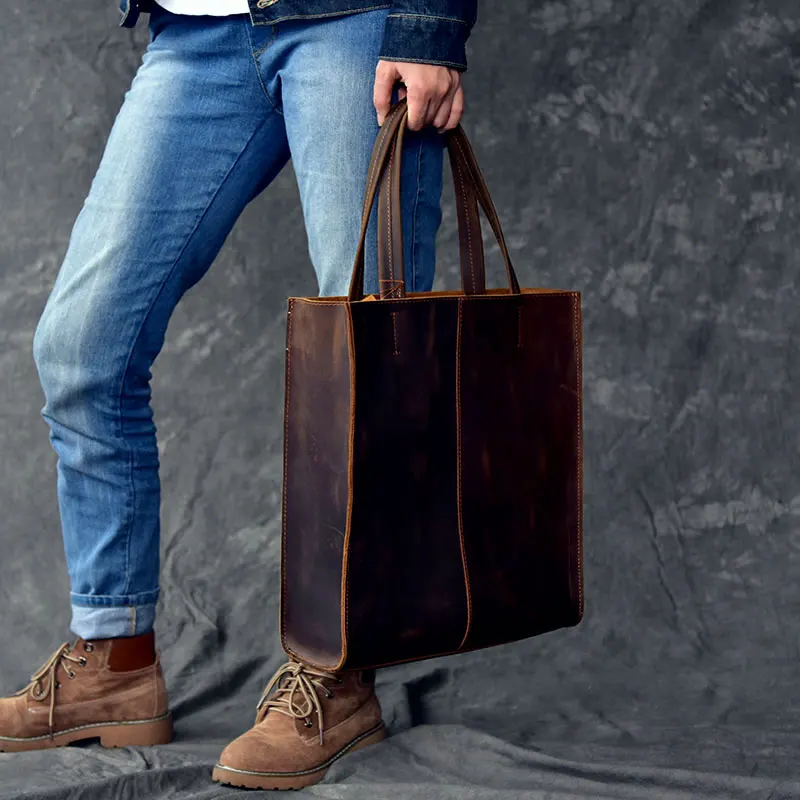 Men Handbags Classic Style Handmade Genuine Leather Women Men Handbags Classic Style Handmade Genuine Leather Women