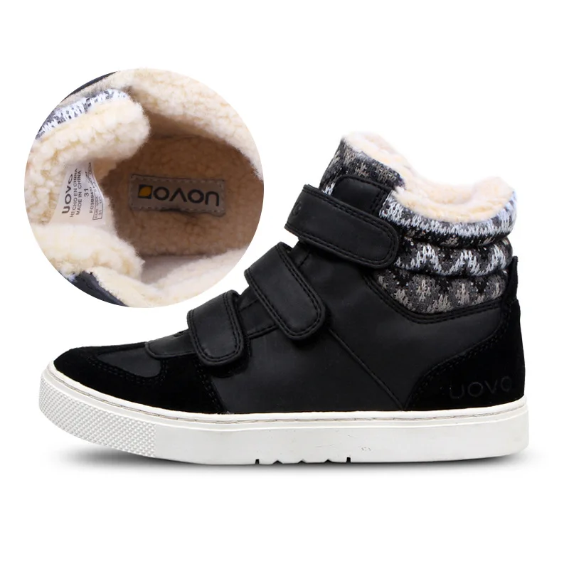 Uovo الشتاء الاطفال رياضية حجم 30-39 المدرسة في سن المراهقة أحذية رياضية تشغيل المشي Zapatos أحذية تزلج أسود البني الأرجواني الشقق