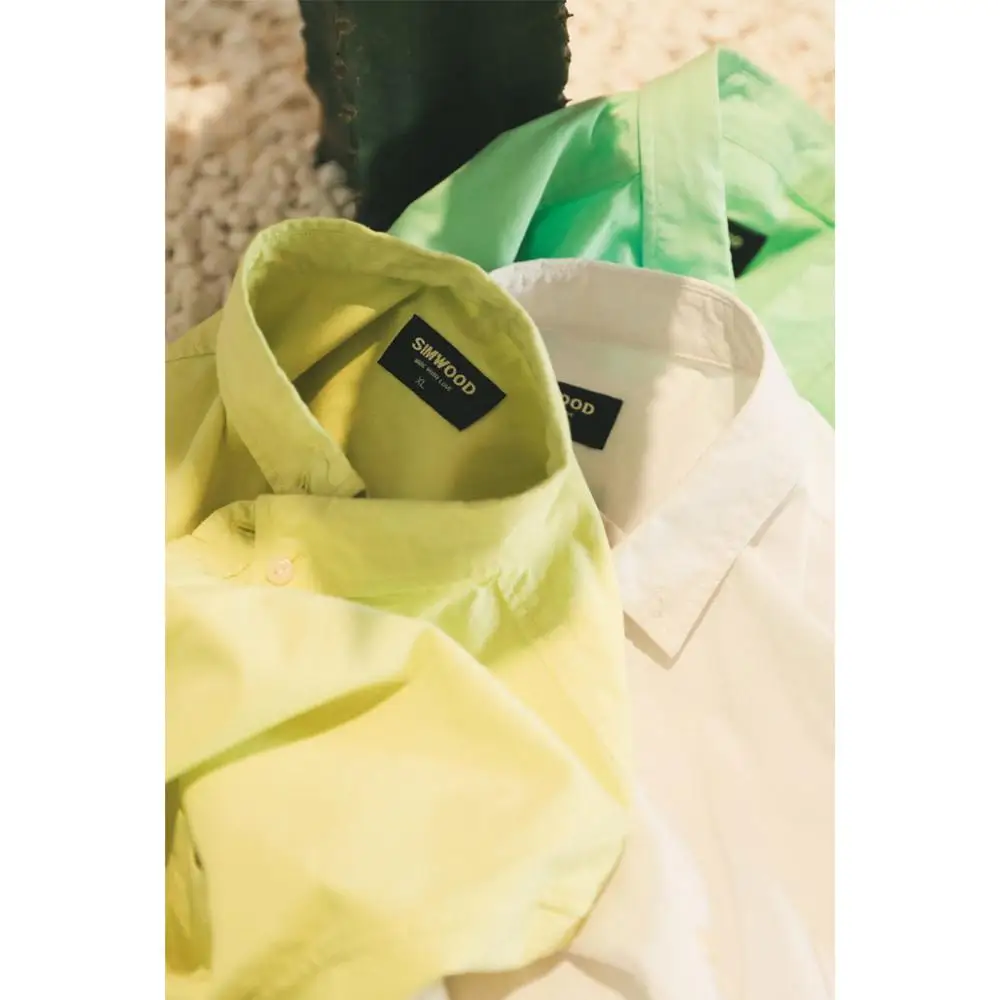 Comprar SIMWOOD 100% camisas de algodón hombres clásico Casual bolsillo en el pecho 2019 otoño verano nueva camisa de alta calidad 190068