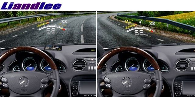Liandlee HUD For Mercedes Benz E MB W211 W212 W213 2002~2018 Digital Speedometer OBD2 Head Up Display Big Monitor Racing HUD VS