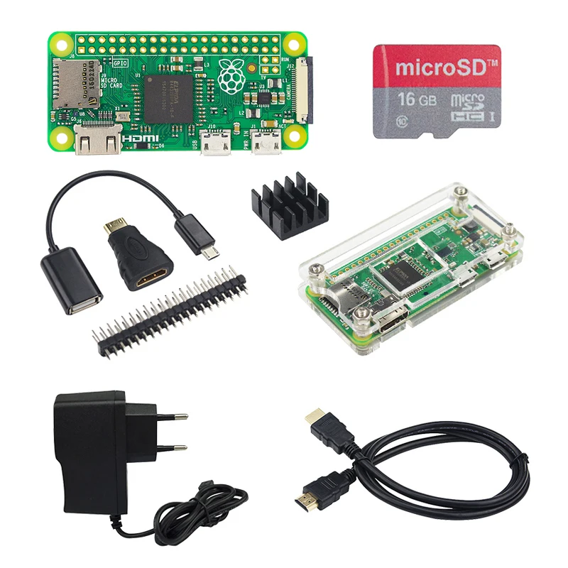 Горячая Raspberry Pi Zero 1,3 Starter kit + акриловый чехол + 2A адаптер питания + 16G SD карта + OTG кабель + HDMI кабель для Pi 0