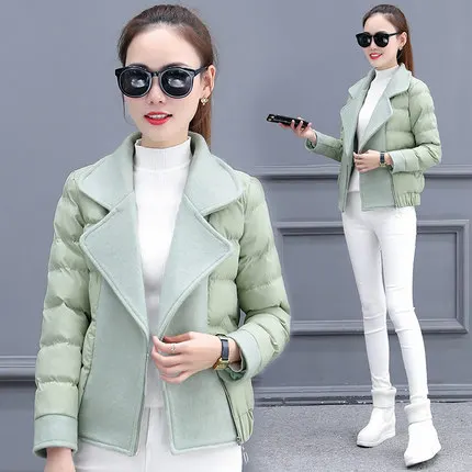 Зимняя куртка, женская модная новая теплая парка, женское короткое пальто, серия han, большое толстое пуховое хлопковое пальто - Цвет: light green