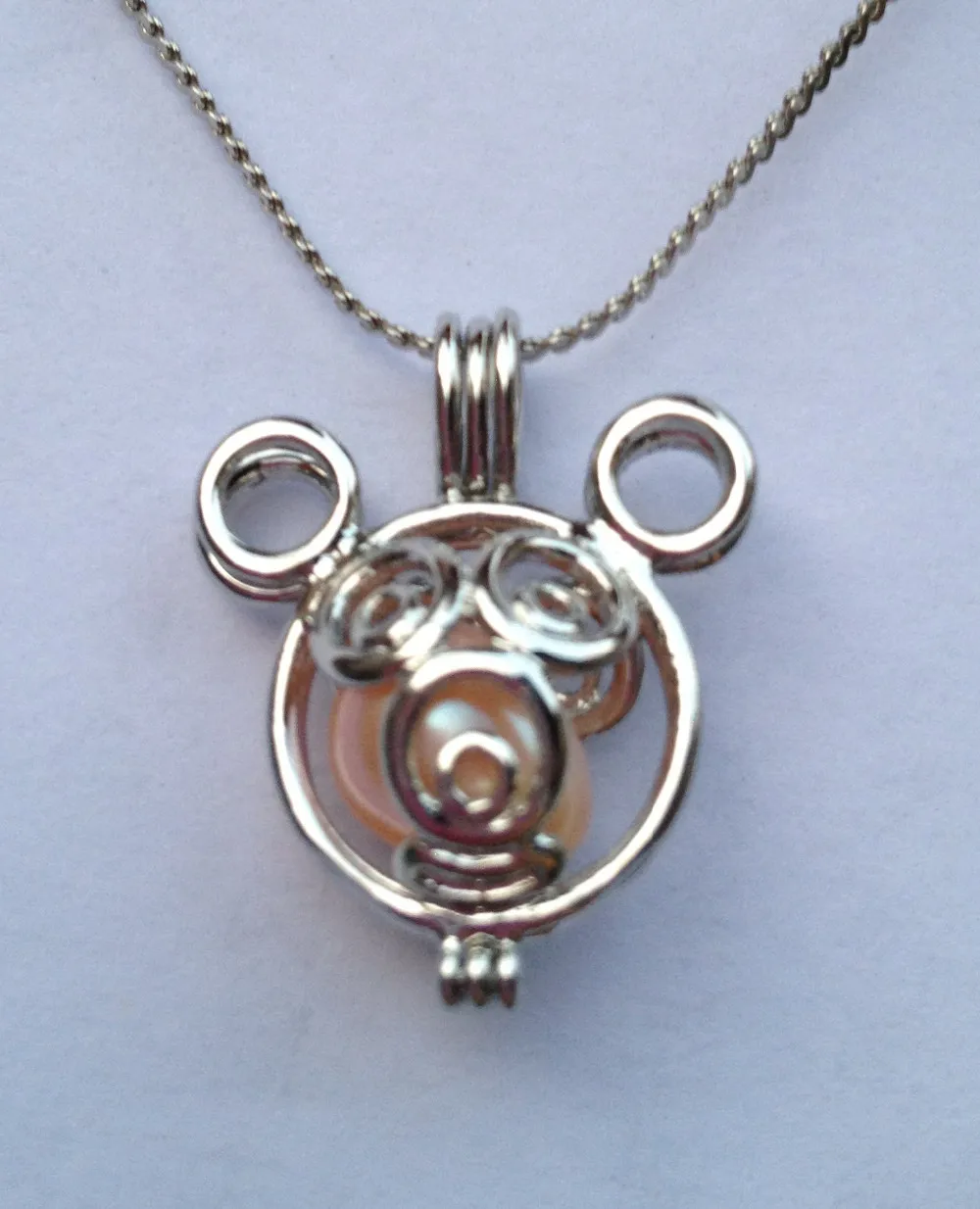 Mickey Mouse Pearl Bead Locket Cage