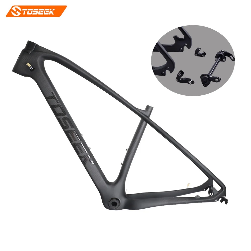 

TOSEEK Carbon mtb Frame 27.5/29er 1-1 / 8 "1-1 / 2" matte black15/17/19 inch Carbon Bike Frame 142*12 135*9 Bicycle Frame