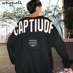 WHOHOLL 2018 для мужчин свитер с капюшоном бренд CAPTIUDF буквенным принтом хлопковая толстовка унисекс пуловер для