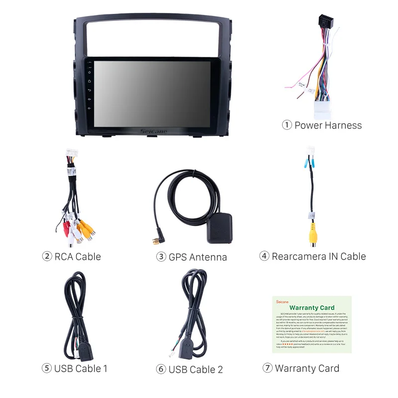 Discount Seicane 9" HD 1024*600 Android 9.0 for 2006 2007 2008-2013 Mitsubishi Pajero V97/V93 Quad-Core Car Radio GPS Multimedia Player 3