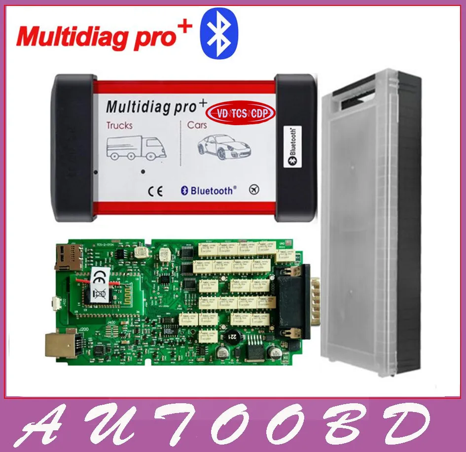 Одиночная зеленая доска Multidiag pro+. R2 Keygen& install video+ пластиковая коробка VD TCS CDP BT OBD2 авто грузовики диагностический инструмент