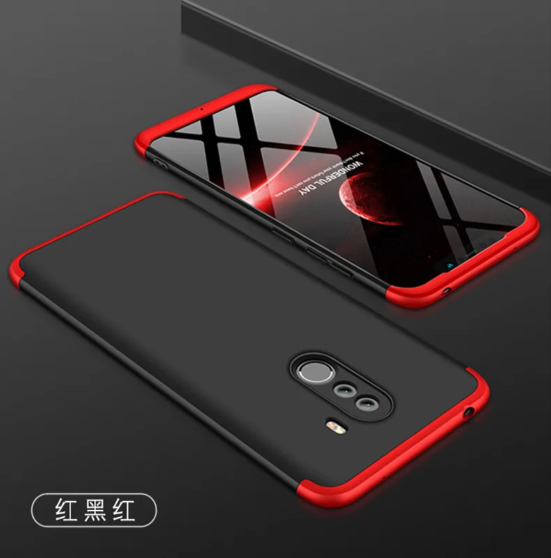 

For Xiaomi Pocophone F1 Case Hard 3 in 1 Matte Armor Hybrid Protective back cover case for Xiaomi Pocophone F1 full cover shell