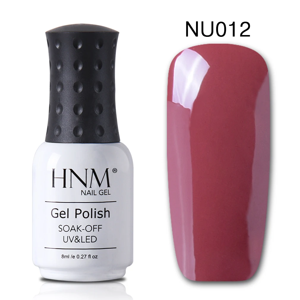 HNM 8 мл Гель-лак для ногтей фиолетового цвета замачиваемый УФ светодиодный Гель-лак для ногтей Полупостоянный для дизайна ногтей Гибридный Гель-лак базовое верхнее покрытие - Цвет: nude 12