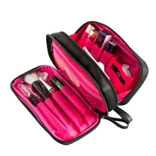 Double Layer Cosmetic Bag Travel Organizer Waterproof Makeup Cases Pouch Beauty Brushes Lipstick Toiletry Accessories Supplies
