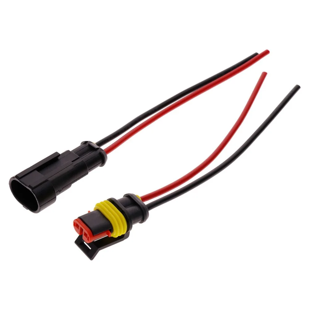 

New Style High Quality 2Pin Way Car Universal Convenient Waterproof Electrical Connector Plug with Wire AWG Marine Kit #275128