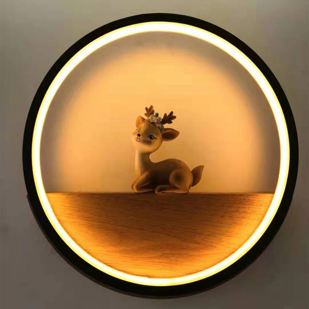 

New Simple Modern Illumination Wall Light Deers Circle Room Wall Lamp Living Room Bedroom SF66