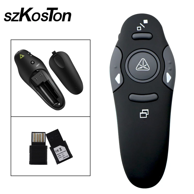 

New Arrival Portable Comfortable Handheld Wireless Presenter Receiver Pointer Case Remote Control Wth Red Laser Pen Black