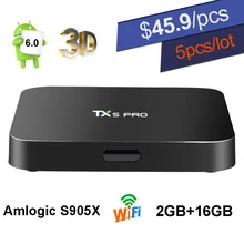 2 GB 16 GB Android 6.0 TV Box TX5 Pro Amlogic S905X Quad Core Smart Mini PC 2.4G 5.8G Wifi 4 K 3D Media Player Android6.0 TVbox DHL