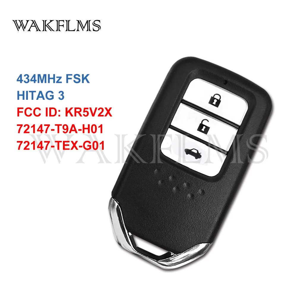 

3btns Smart Card Remote Car Key 434Mhz For Honda City Jazz Civic Grace 2015 with NCF2951X HITAG 3 47 CHIP KR5V2X