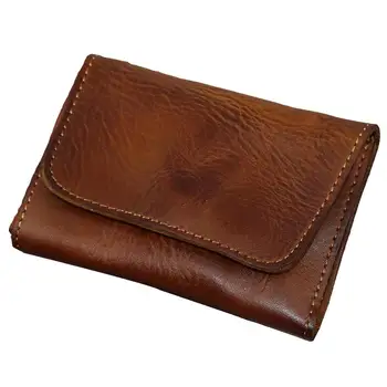 

2019 Hot Retro Men Multipurpose Cowhide Leather Cash Card Coin Holder Short Wallet Purse