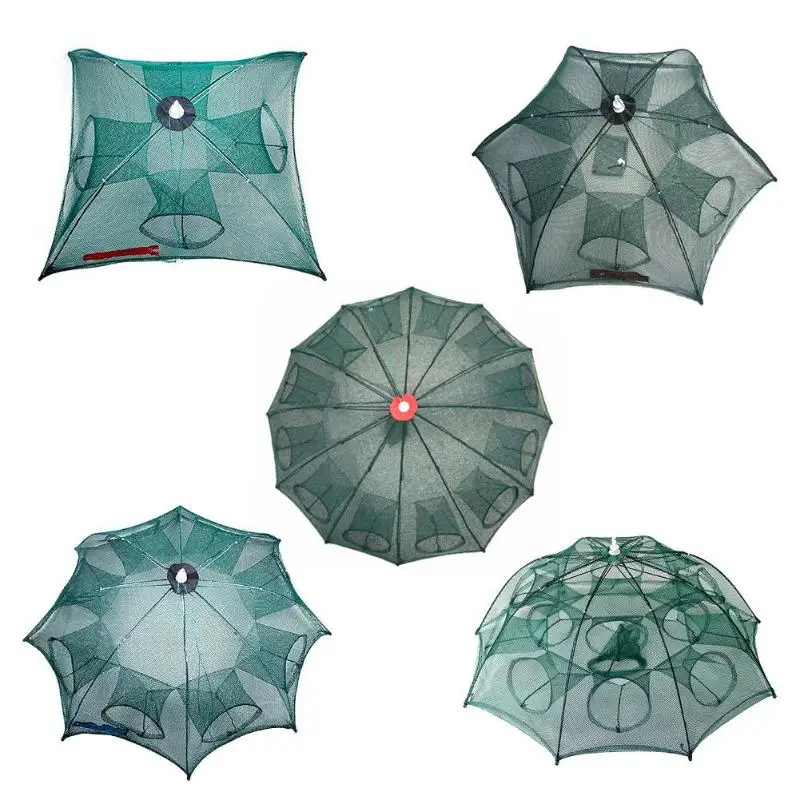 

4/6/8/10/12 Holes Folded Portable Net Automatic Fishing Shrimp Trap Fishing Net Fish Shrimp Minnow Crab Baits Cast Mesh Trap