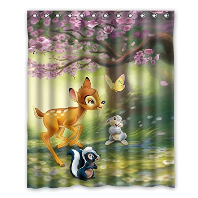 Aplysia Deer Bambi Play In The Forest Fabric Bathroom Accessories Aplysia Deer Bambi Play In The Forest Fabric Bathroom Accessories Shower Curtain Christmas Decorations For Home