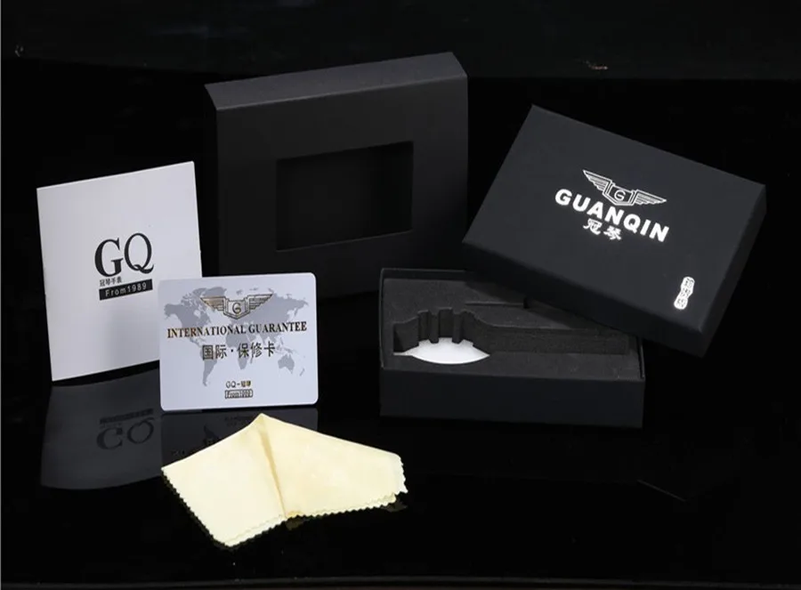 Мужские часы Топ бренд класса люкс GUANQIN простые мужские деловые водонепроницаемые кварцевые наручные часы из нержавеющей стали relogio masculino