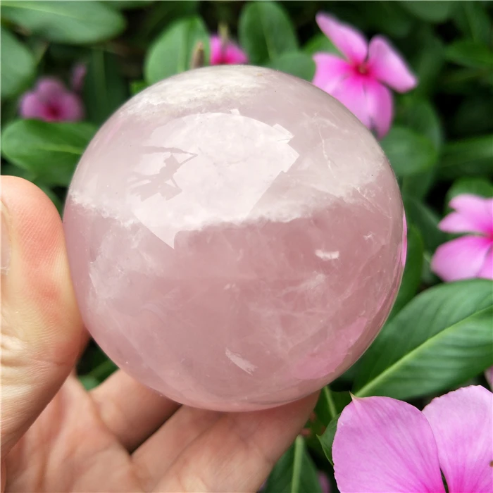 Большой розовый кристалл сфера натуральный образец розового кварца шар натуральный кристалл Целебный Камень, реики 5-6 см
