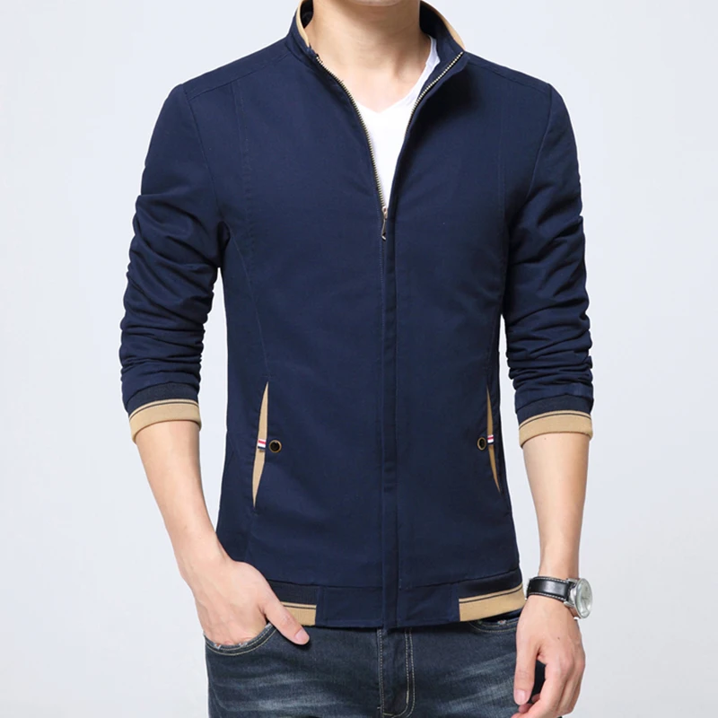 2017 new fashion autumn male casual jacket solid fall mens jackets and coats cotton men
