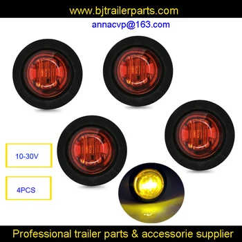 

4PCS, 10-30V, LED truck trailer side marker light AMBER lamp clearance side marker lights for truck trailer Pickup SUV RV.etc