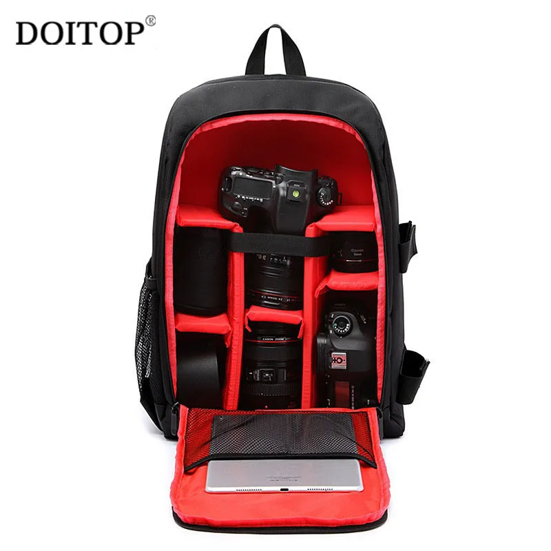 

DOITOP Waterproof Backpack For Lenses Camera Lens Bag Travel Bag Shoulder Bag Outdoor With Rain Cover Laptop 15.6" Video Case A3