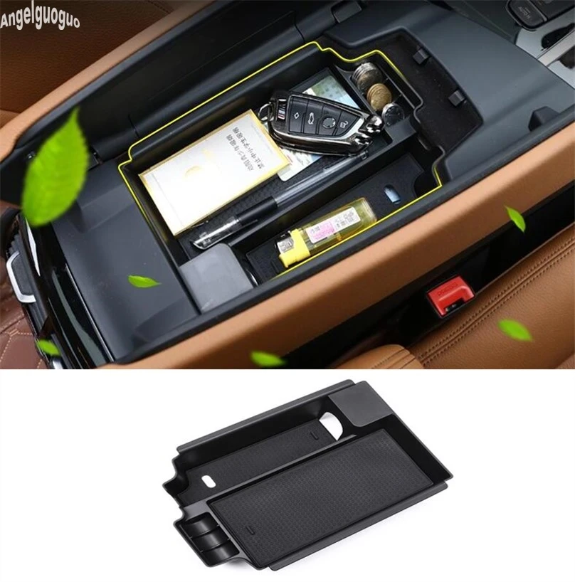 For BMW 5 Series G30 G38 2017 18 Car Center Console Storage Box Phone Holder Credit Card Armrest Tray Multifunction Accessories